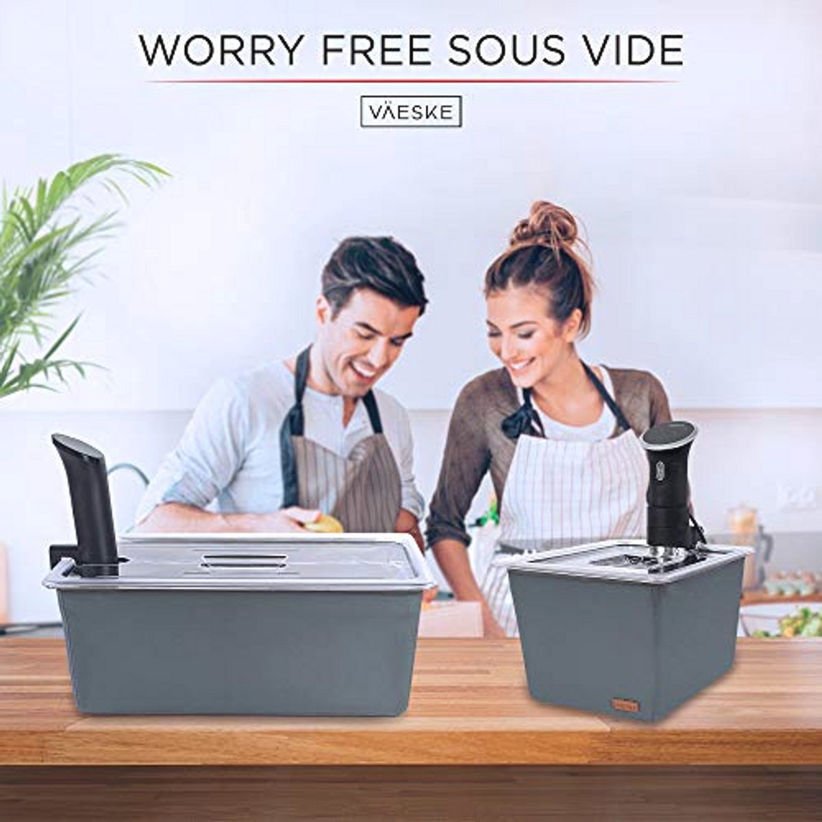 Sous-vide container met isolerende hoes en deksel – 26 quart