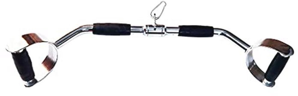 Druk omlaag Bar met Rubber Handgrepen en Draaiende Hanger - 28 inch V-vormige Staven voor Pulldown Oefeningen