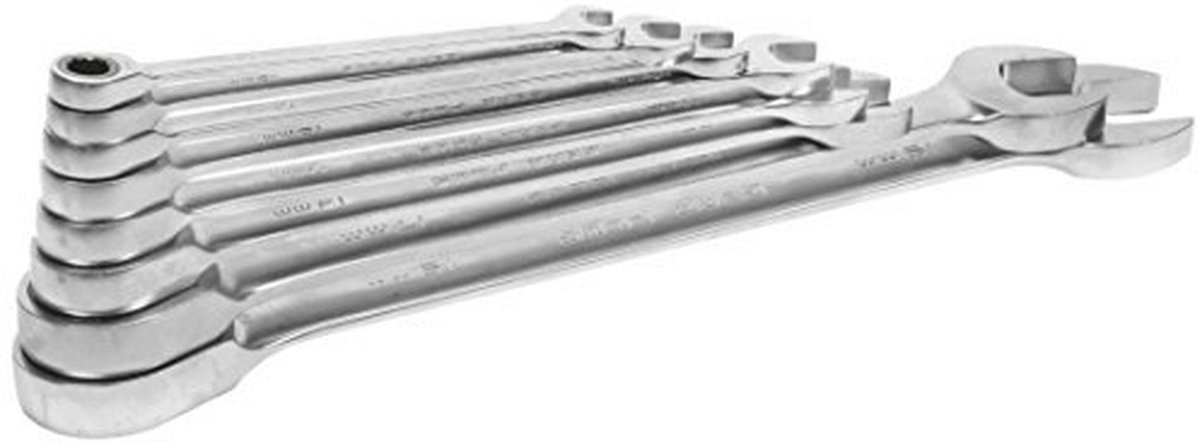 Ratel-ringsteeksleutelset 8-delig, 8-19 mm - Perfect voor nauwkeurig gebruik