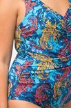 Ulla Popken Badeanzug Badekleid Mosaikmuster Softcups, stützendes