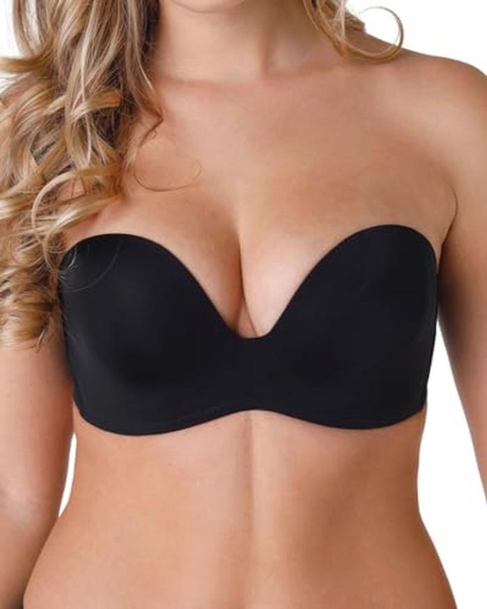 Ultimate Strapless Push-Up BH voor Vrouwen - Zwart, Maat 90F