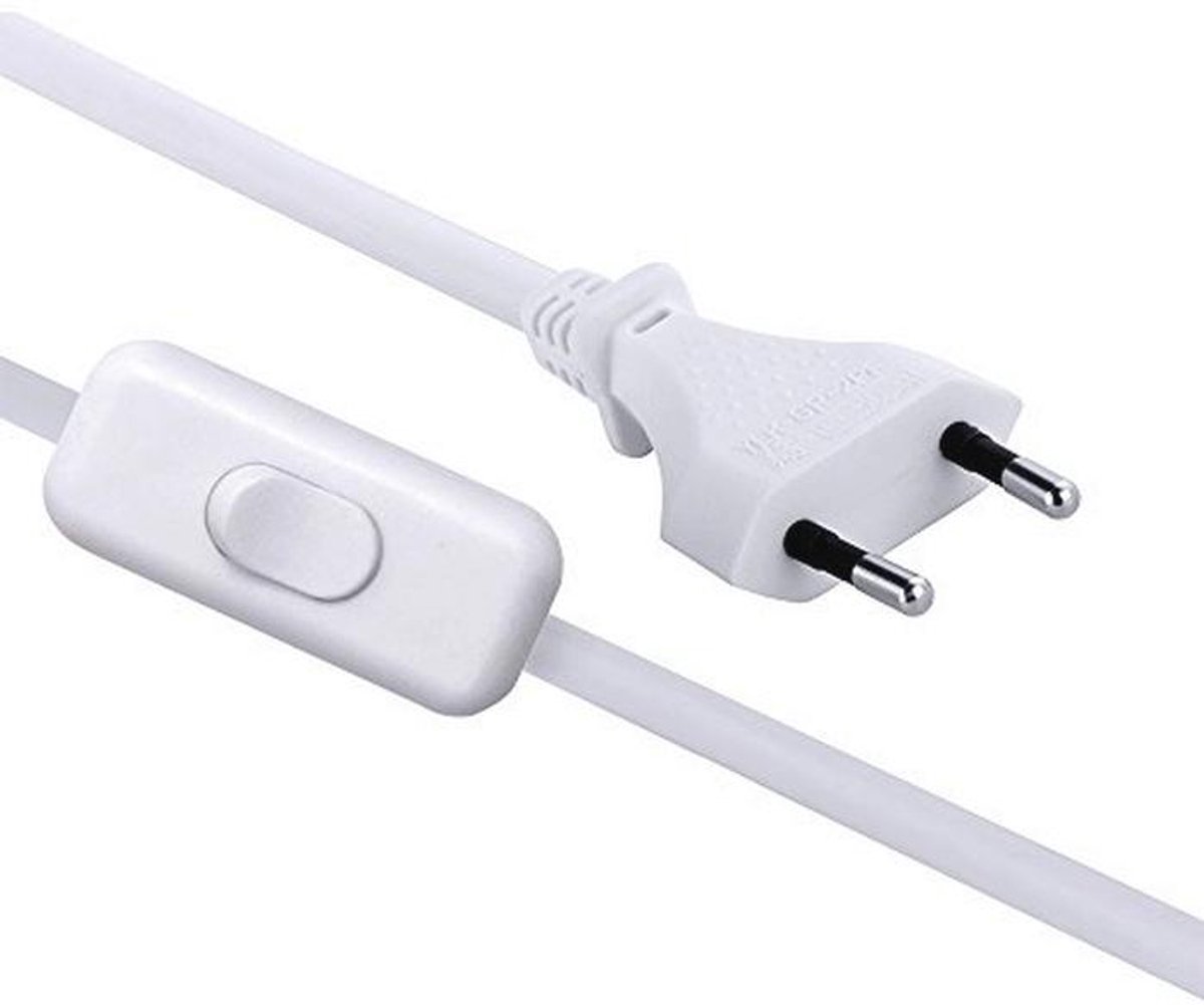 Electraline 70526 Verlengkabel met schakelaars, 1,5 m kabel, wit, kunststof kabel, IP20 binnen, verlengkabel met kinderbeveiliging, Europese verlenging