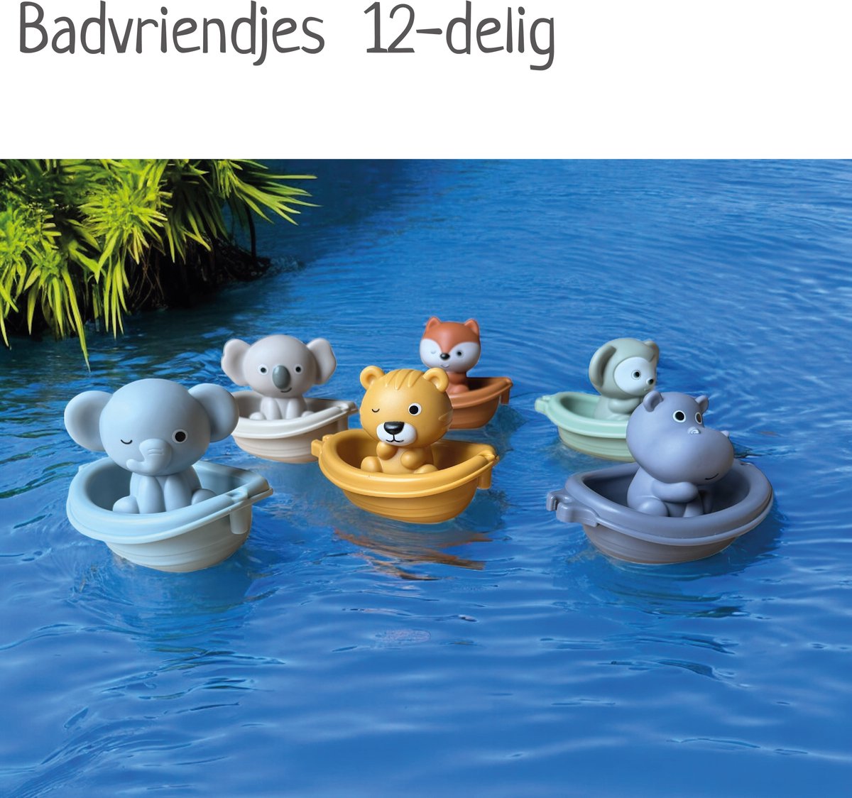 Femur - Badspeelgoed - Badvriendjes - Bootjes - Complete Set - Nijlpaard - Tijger - Koala - Olifant - Beer - Vos