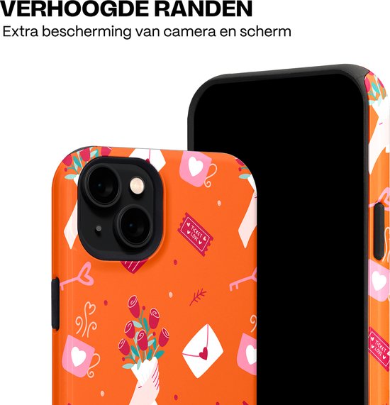 Casetastic Hoesje Geschikt voor Apple iPhone 15 Plus Magsafe - Stijlvolle Beschermende Duo-layer Case - Valentijnsdag Feest