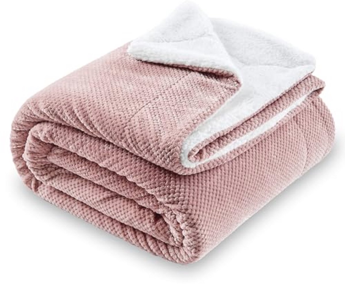 Omkeerbare Sherpa Fleecedeken 220x240 cm - Superzacht en Warm voor Bed en Bank