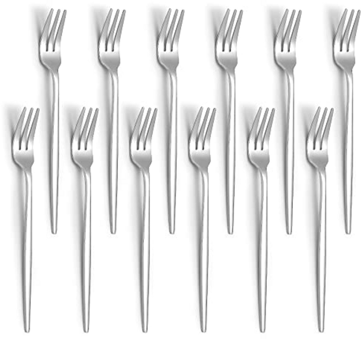 Dessertvorken Set van 12 Stuks - Roestvrij Staal, 16.5 cm - Ideaal voor Cake, Fruit en Hapjes