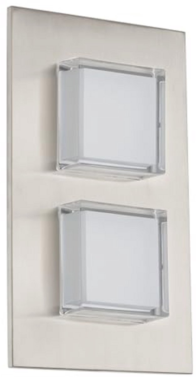 LED Buitenwandlamp met 2 Lichten van RVS en IP44, Zilver