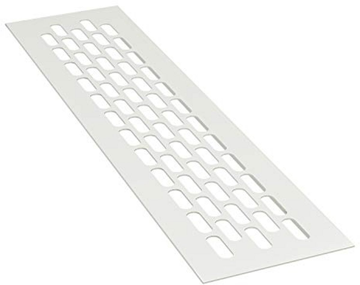 Aluminium Ventilatie Rooster - Rectangular 24.5 x 6 cm - Ventilator - Wit - Uittrekventilatie