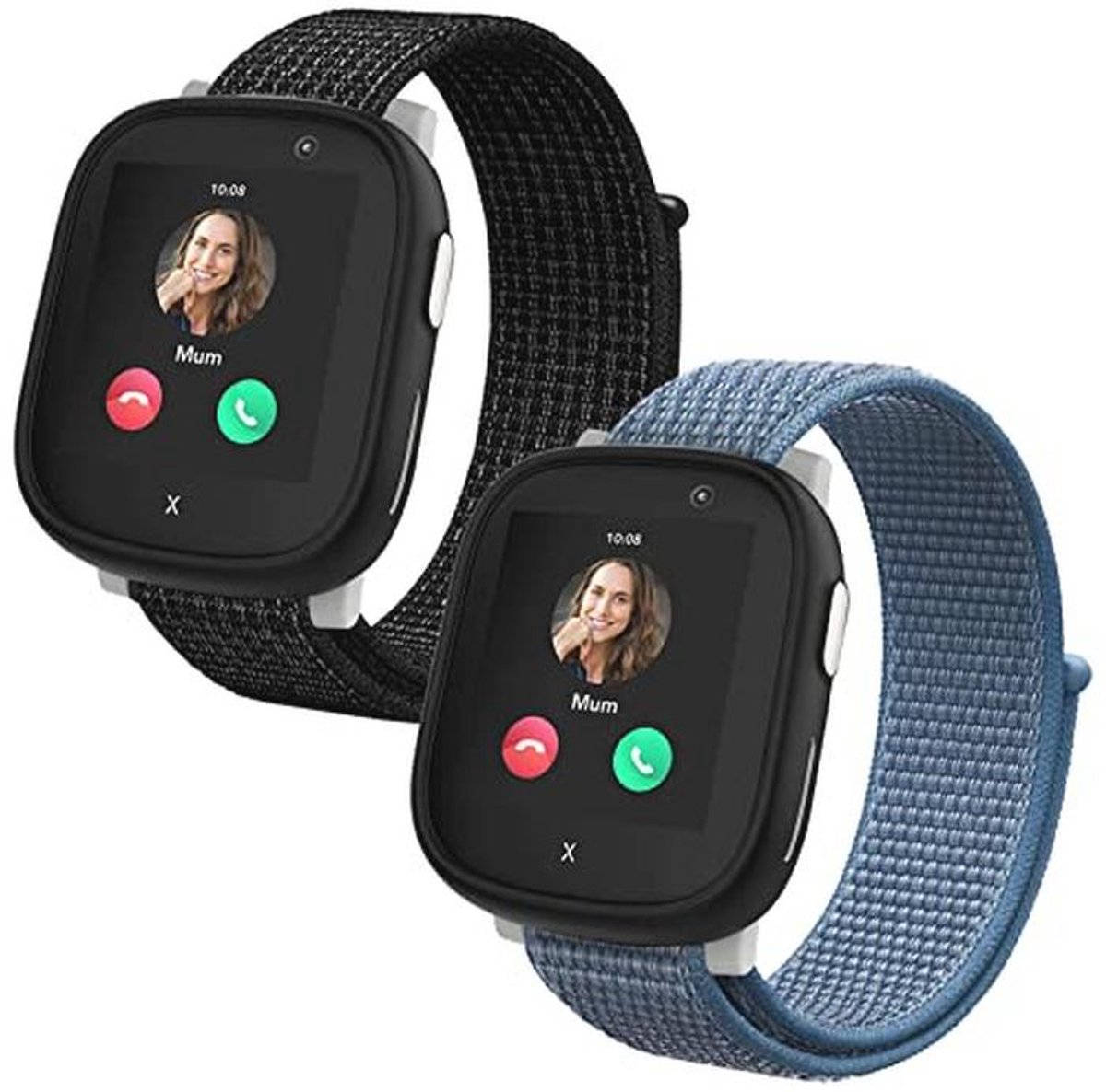 2 Stuks Nylon Armbanden voor Kids Smartwatch - Verstelbare Vervangende Armbanden voor Meisjes en Jongens