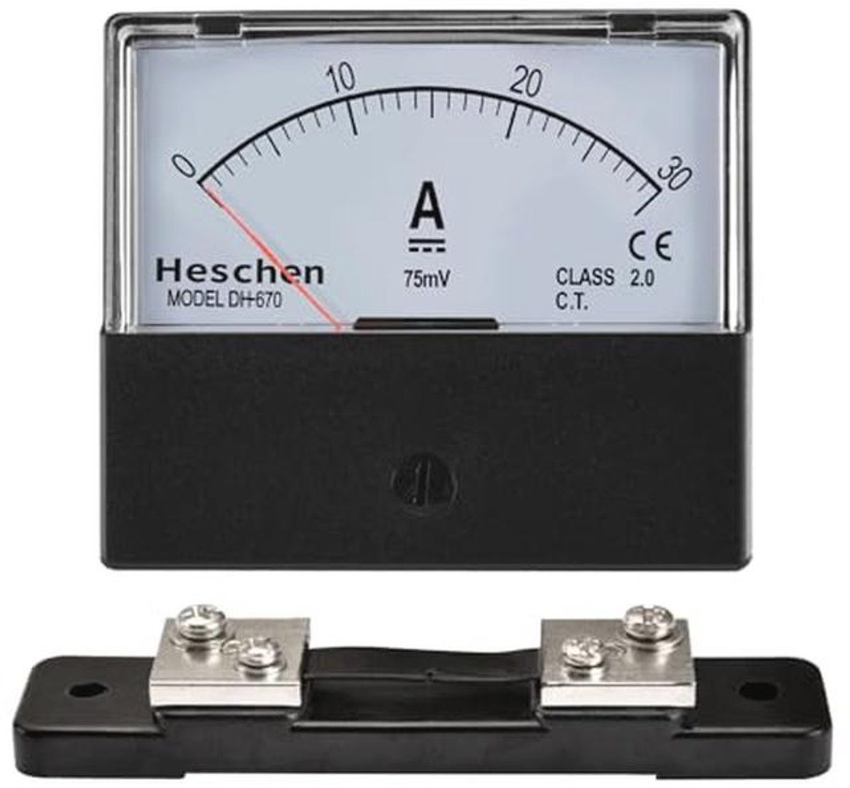Rechthoekig paneel gemonteerd stroommeter tester 0-30A ampèremeter