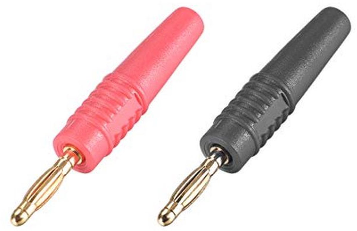 2 Stuks Bananenstekker 2 mm Luidspreker Schroeven Aansluitingen 10 A Jack Zwart Rood