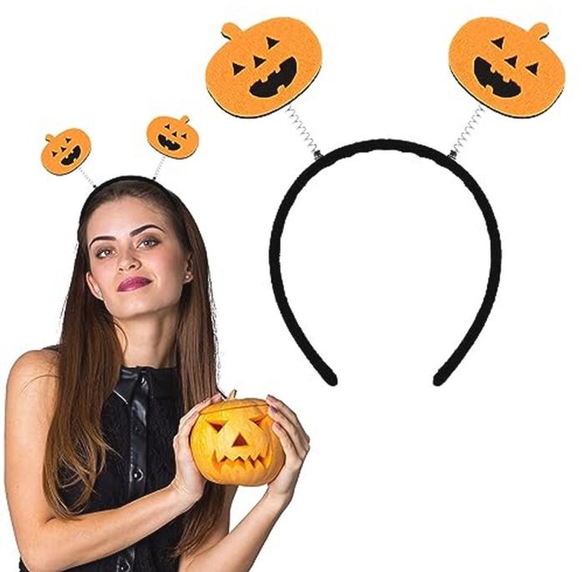 Halloween Pompoen Hoofdband - Haaraccessoire voor Feest en Decoratie