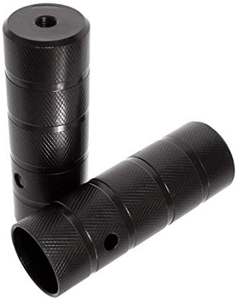 BMX Voetsteunen voor 10 mm asschroefdraad - Zwart - Paar