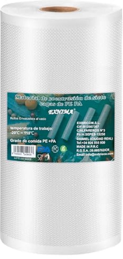 Virsus Vacuümrollen voor levensmiddelen, afmetingen 25 cm x 600 cm, rol met reliëf, vacuümzakken, verschillende hoeveelheden (2 Virsus Vacuümrollen voor levensmiddelen, afmetingen 25 cm x 600 cm, rol met reliëf, vacuümzakken, verschillende hoeveelheden (2