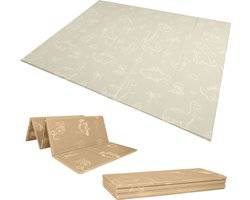 OPVOUWBARE Baby Speelmat - DUBBELZIJDIG Speelkleed incl. opbergtas - EXTRA DIK - 180x200x1,5cm - Ecru/ Beige