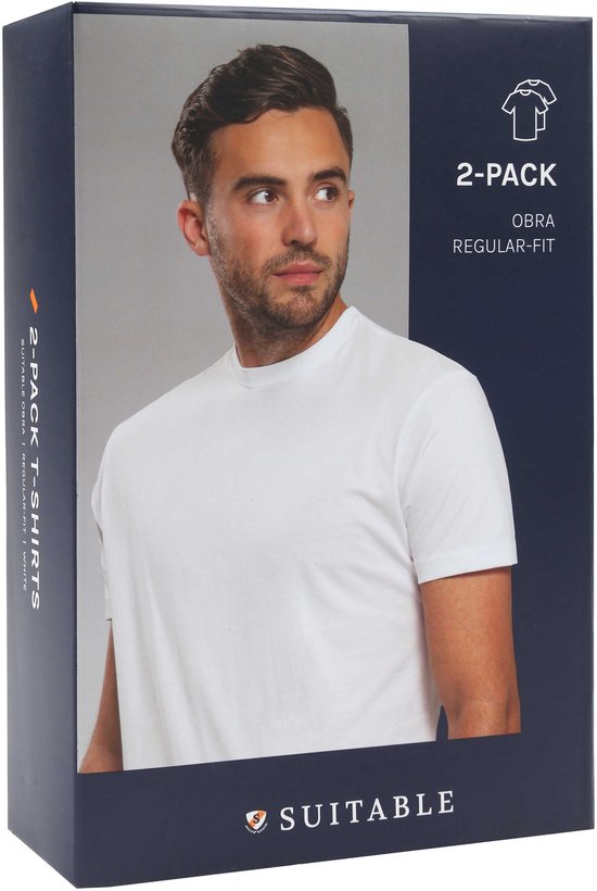 Adapté - T-Shirt Obra 2-Pack Wit - XL - Coupe régulière