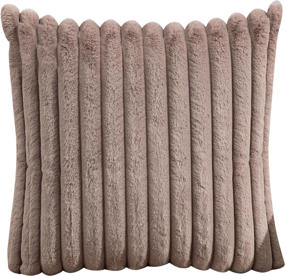 STILVORA Kussenslopen – Woonkamer Kussenslopen Set Van 2 Met Luxe Fluweel, Zachte Gestreepte Kussenslopen Voor Sofa En Slaapkamer – Lichtbeige – 50x50 cm