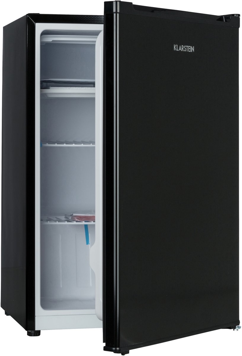 Klarstein Koelkast Delaware 75L Zwart - Mini-Koelkast met Vriesvak 4L - Compressorkoeling voor Keuken voor Kantoor - LED Schappen - Compact Koelkast Vrijstaande Koelkast Kleine Koelkast Fridge - voor Kleine Huishoudens voor Studentenkamer