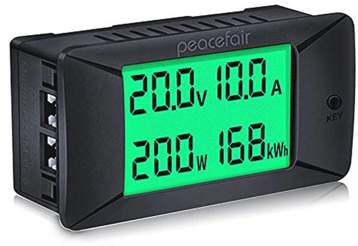 Digitale DC Voltmeter en Ampèremeter 0-300A/300V - Accutester en Energiewattmeter