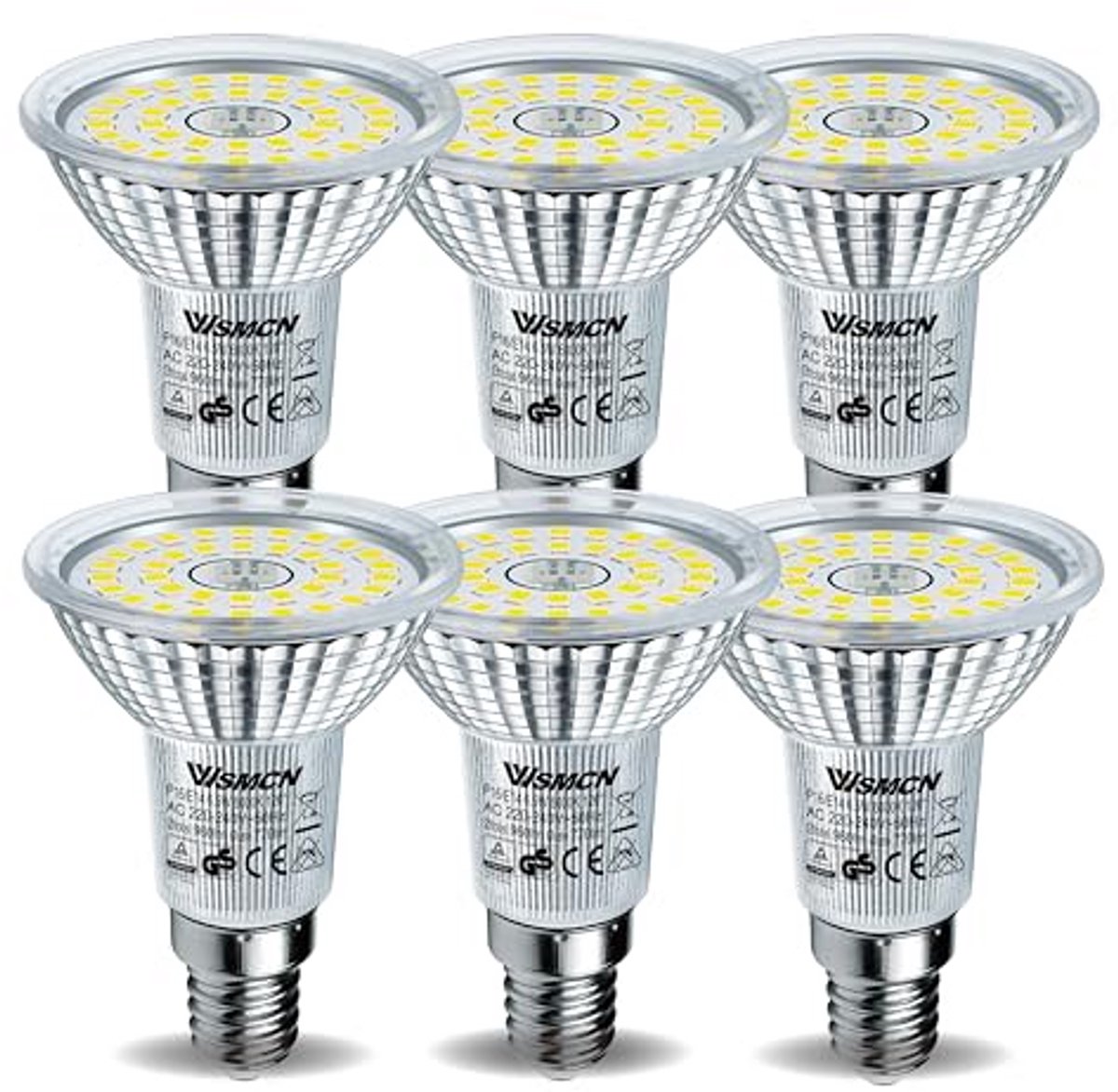 E14 LED Lamp Koel Wit 6,5W Vervangt 100W Halogeenlamp - 6 Stuks Heldere Gloeilamp