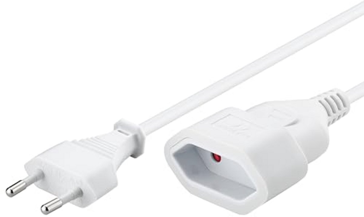 Verlengkabel Eurostekker 2 m - 2-polig Universale Kabel met Platte Stekker