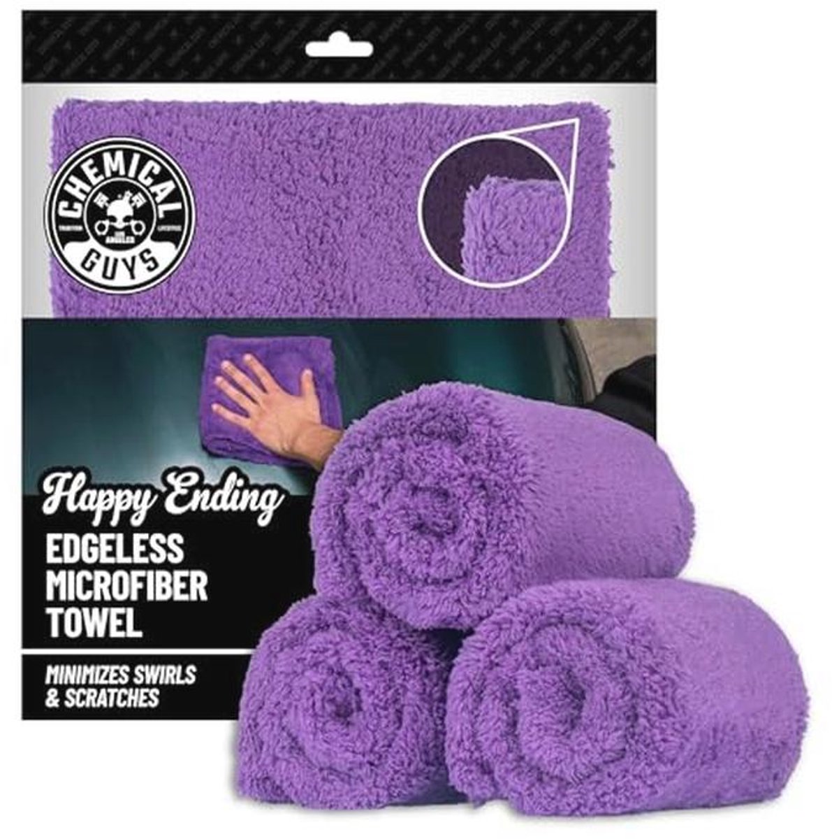 Ultrazachte randloze microvezelhanddoek 40,6 x 40,6 cm, violet
