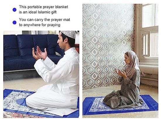 Draagbare Polyester Reisgebedsmat met Kompas - Ideaal voor Moslim Reizen en Ramadan van Merkloos — afbeelding 4