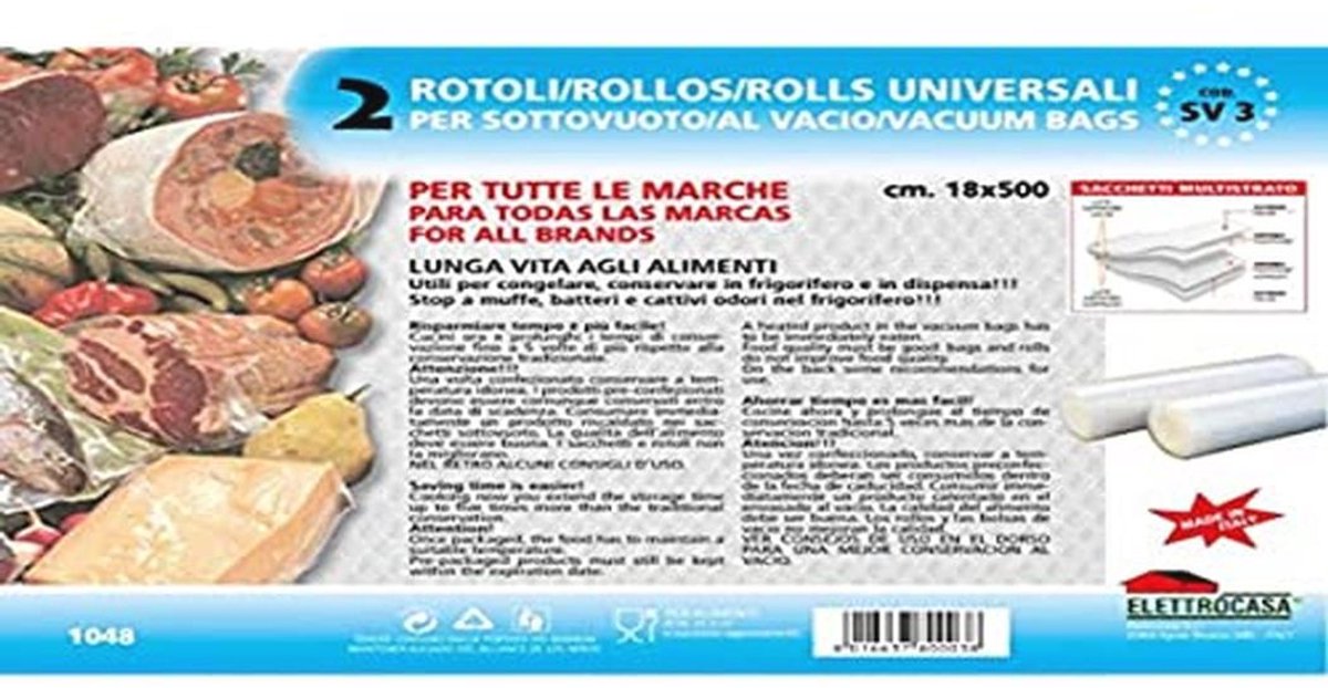 Vacuum Sealer Roll 180mm x 5000mm - Verpakt Voedsel en Versheid Bewaren