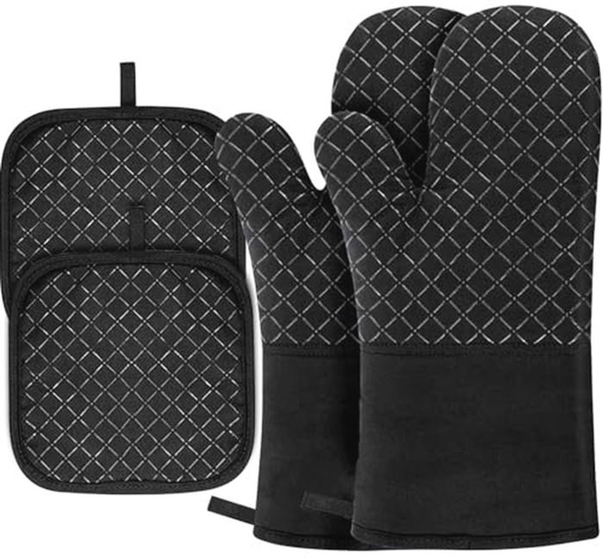Hittebestendige handschoenen set van 4, antislip, ideaal voor koken en bakken
