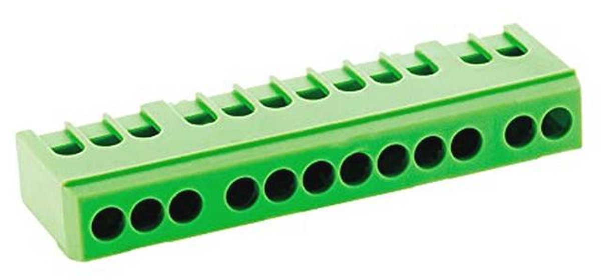 Aardingsklem 12 modules - Groen voor elektrische installaties