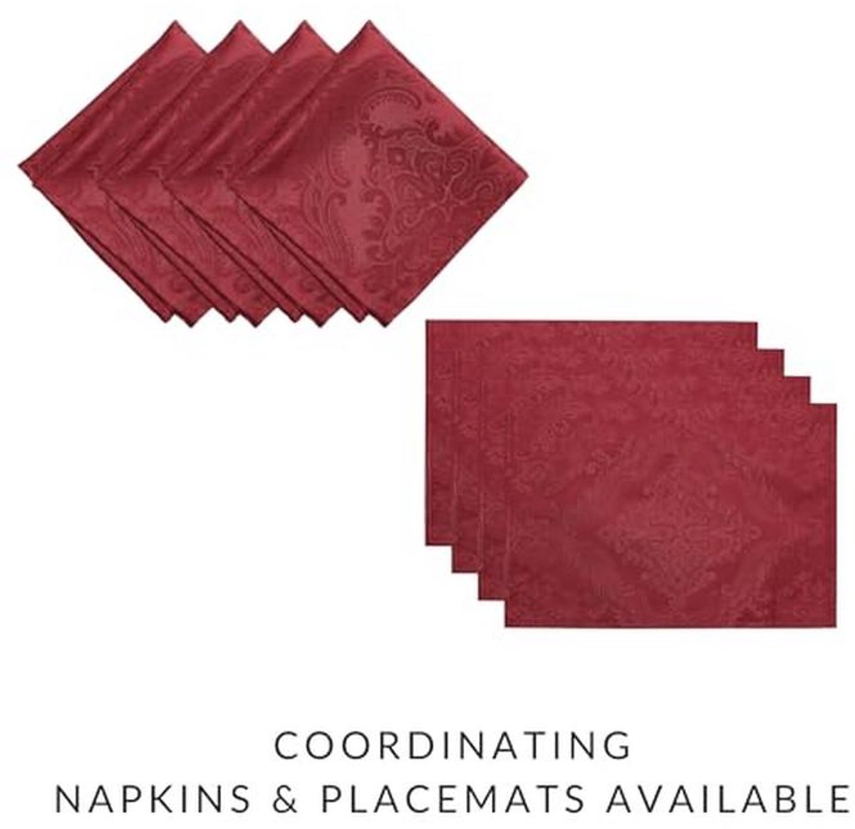 Rood Polyester Tafelkleed 132 x 132 cm - Damask Ontwerp