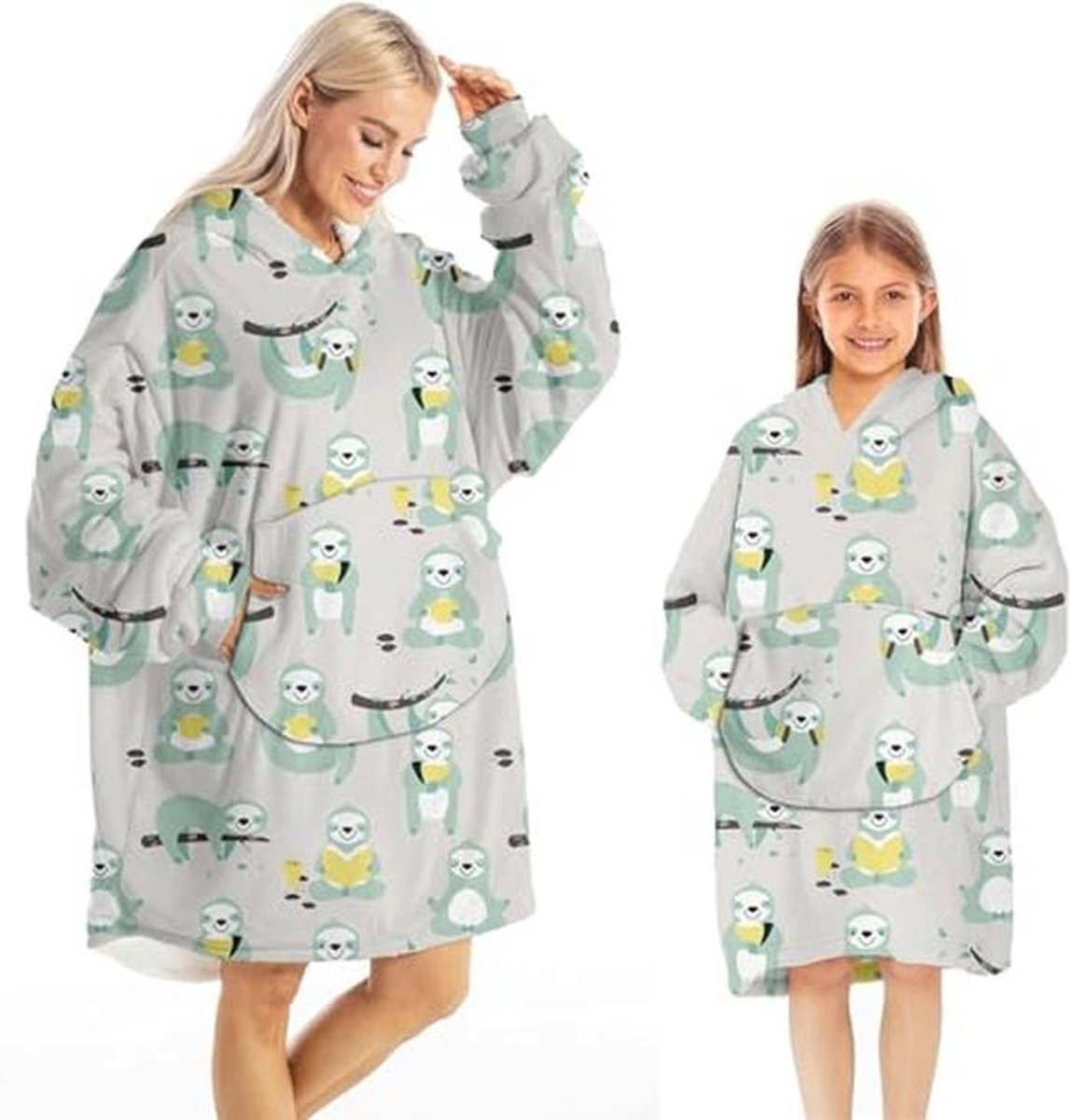 Oversized Sherpa Hoodie - Pluizige Fleece Deken met Capuchon en Voorzak