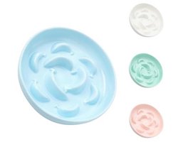 Katten Slow Feeder Kom - Pastel Serie Voor Droog en Natvoer - Maze Feeder Dish voor Gezond Eten - Vaatwasmachinebestendig