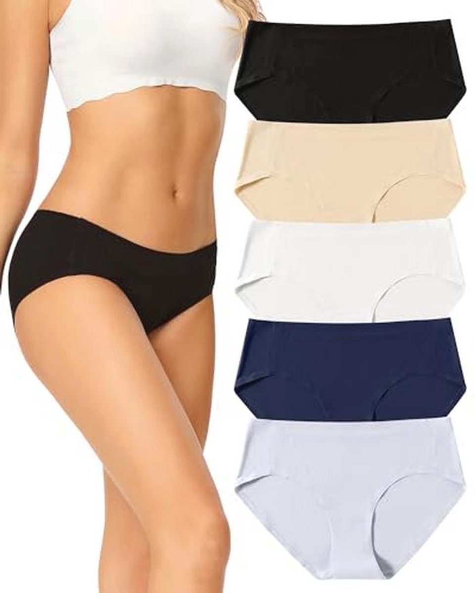 Onzichtbare Damesonderbroeken - Stretch Hipster Slips - Seamless Ondergoed - 5 Pack