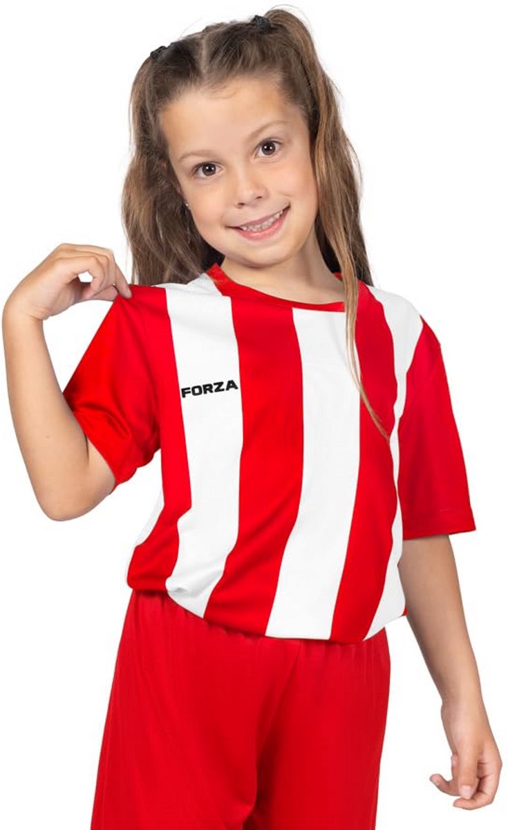 Gestreept Voetbalkleed voor Kinderen - Sneldrogend T-shirt voor Jongens en Meisjes - Ademend en Vochtafvoerend Trainingsshirt [Leeftijd 5-14]