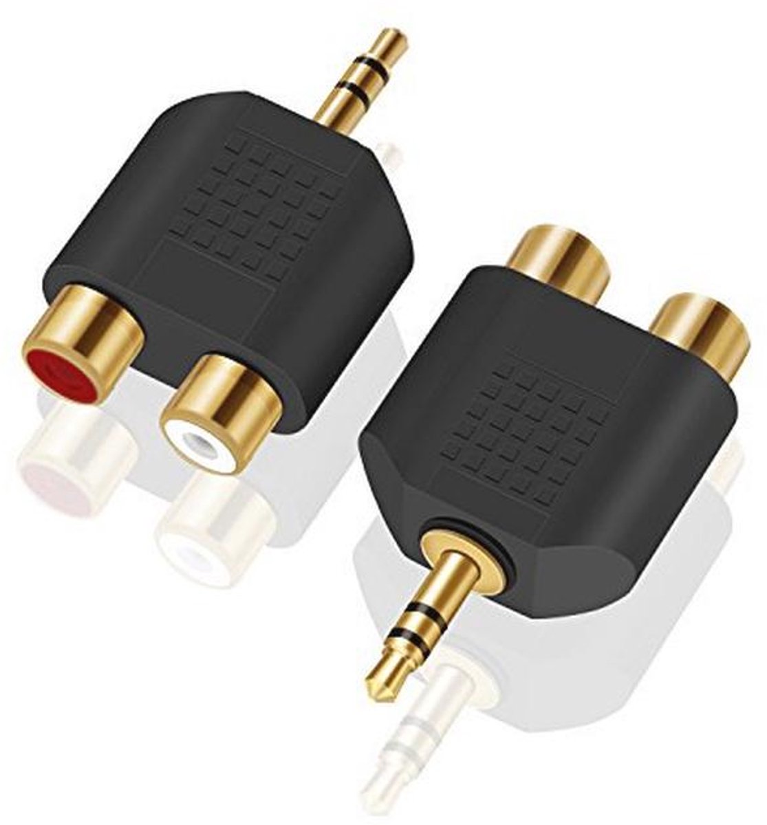 3.5mm naar RCA Splitter Audio Adapter voor Stereo Versterker en Apparaten