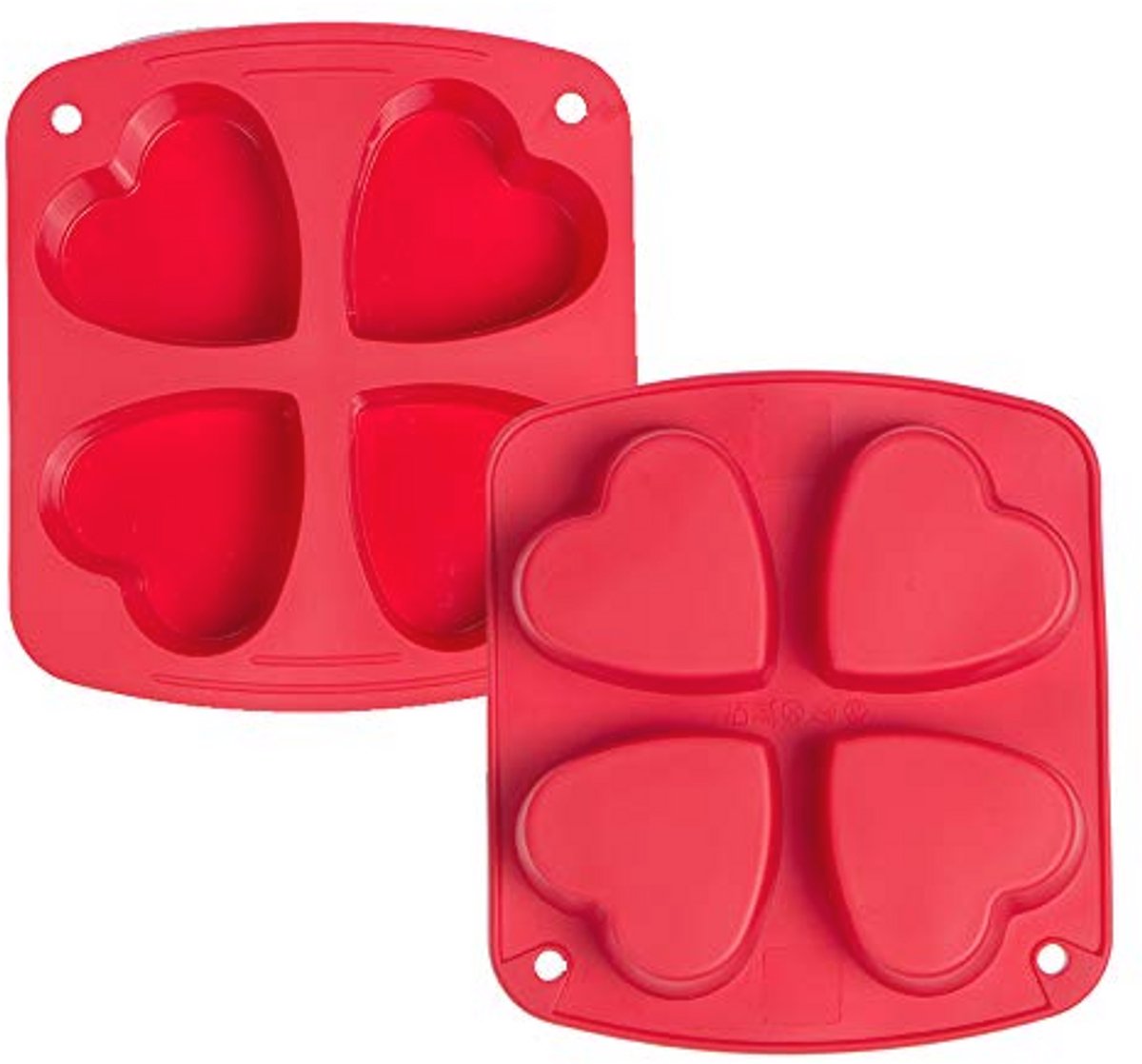 Mini Hartvorm Siliconen Bakvormen voor Muffins en Toetjes - Set van 2