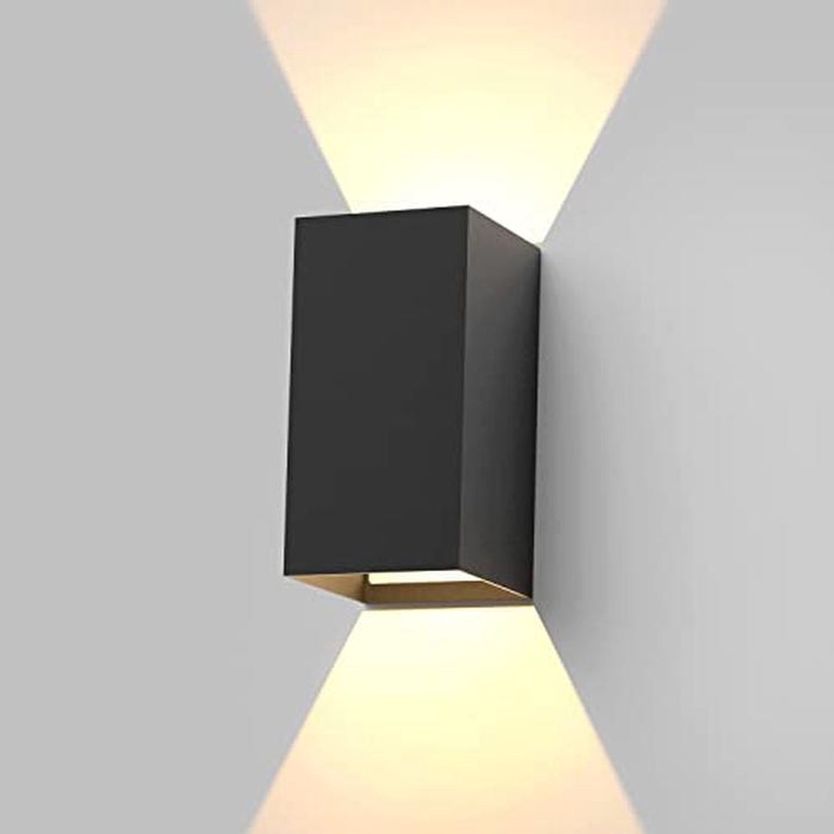 Moderne LED Wandlamp voor Binnen en Buiten met Up Down Functie - Zwart IP65