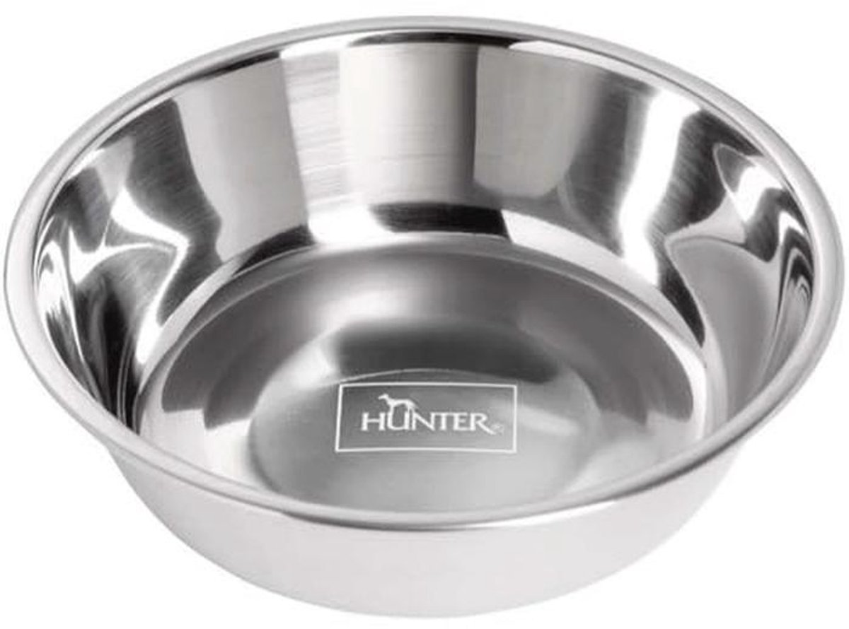 HUNTER Roestvrijstalen reservebak voor melamine kom, drinkbak, voederbak voor honden en katten, 700 ml, zilver