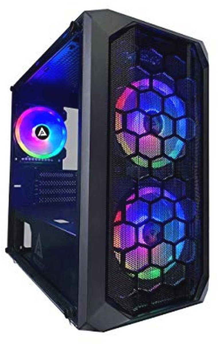 Micro-ATX Gaming Case met Gehard Glaspaneel, RGB Ventilatoren en USB Poorten