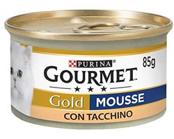 Purina Gourmet Gold Mousse natvoer voor katten met kalkoen, 24 blikjes à 85 g