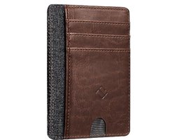 Fintie Flat Wallet, Faux Leather RFID Protection, Wallet, Card Holder with ID Window and Quick Access for Men and Women,