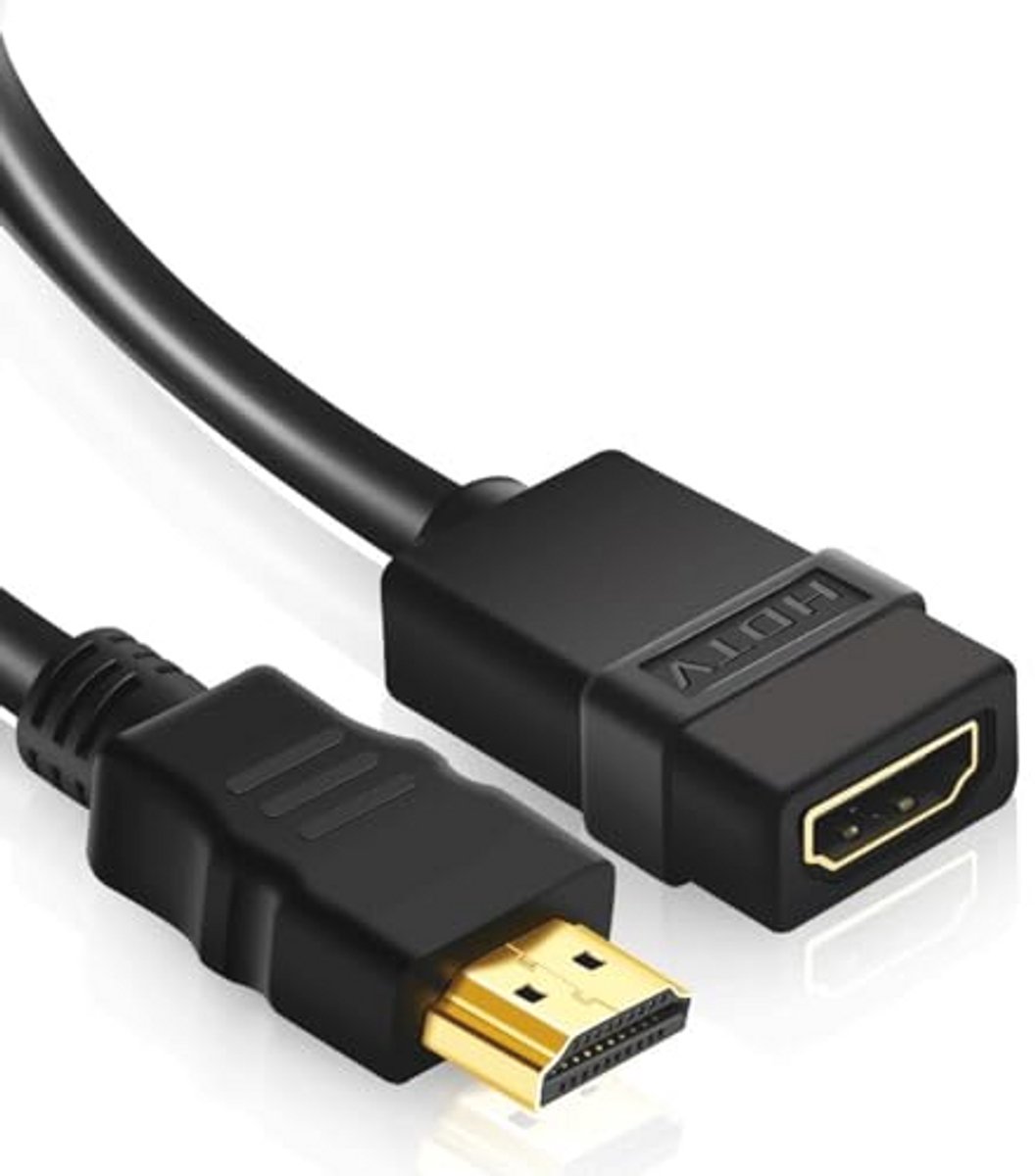 Verlengkabel HDMI Man-Vrouw | Flexibele HDMI-verlenger met 4K & 3D Ondersteuning 2 meter