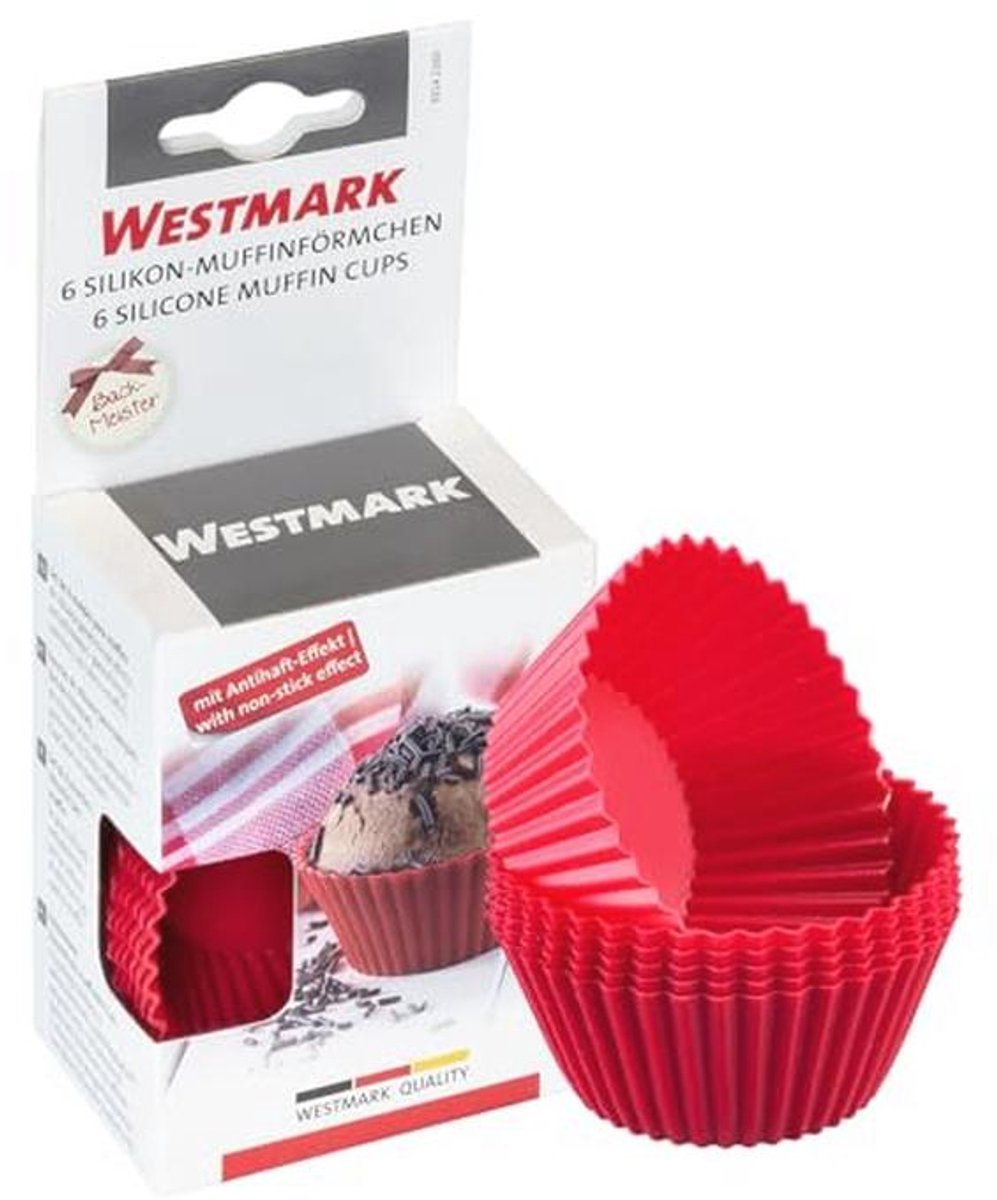 Siliconen Muffinvormen met Antiaanbakeffect - 6 Stuks - Ø 7 cm - Rood