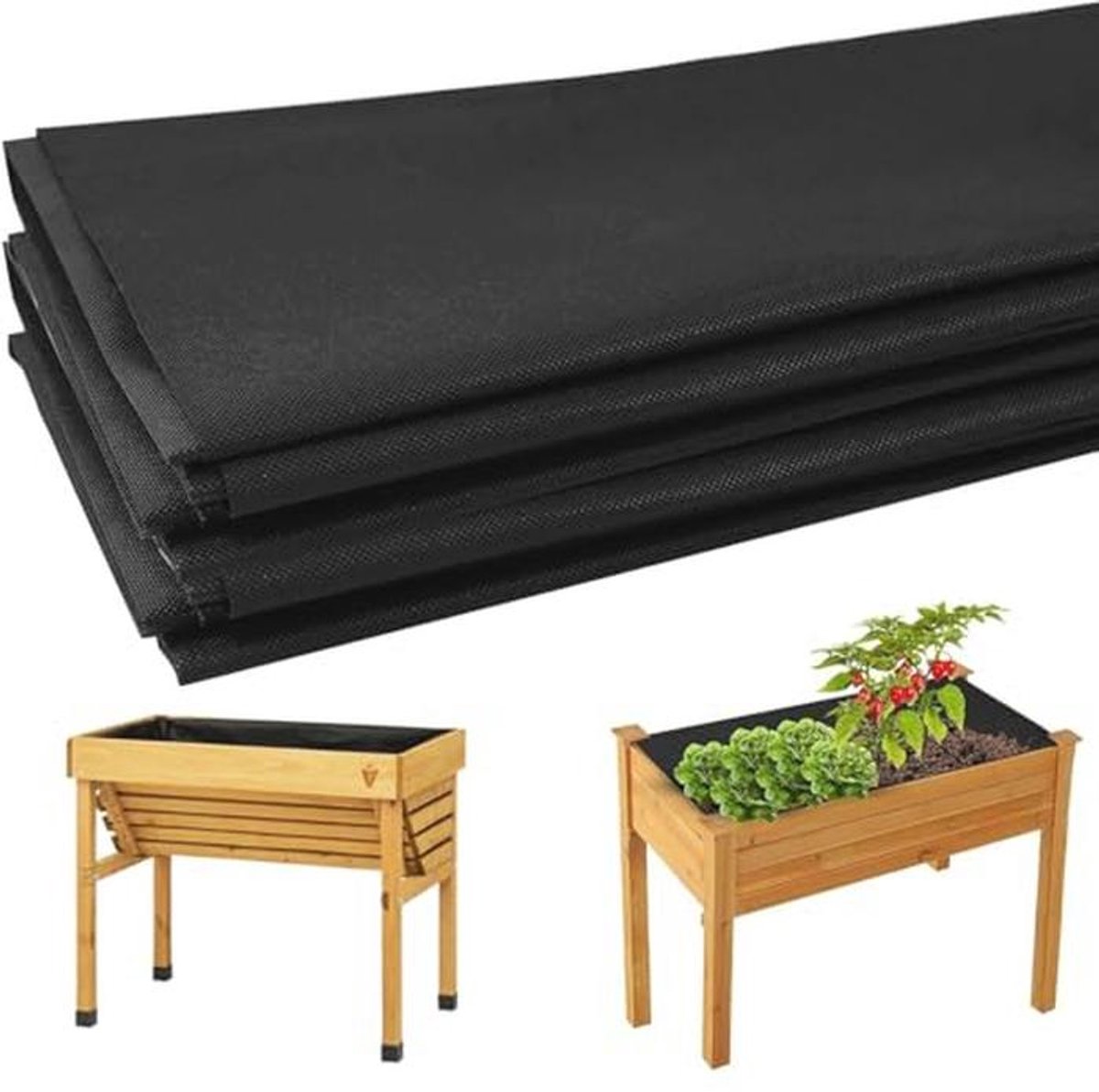 Verhoogd Tuinbed Stoffen Liner voor Planten en Kruiden - Heavy Duty Niet-Geweven Tuinbed Vervangende Hoes