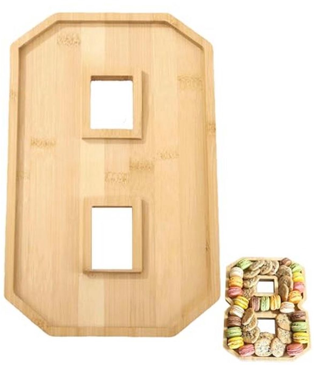 Houten Nummervormige Vleeswarenplank - Perfect voor Verjaardagsfeestjes