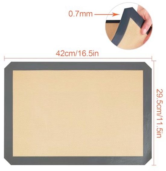 Siliconen bakmatten - herbruikbare anti-aanbak bakplaten voor oven en magnetron - set van 2 — afbeelding 5