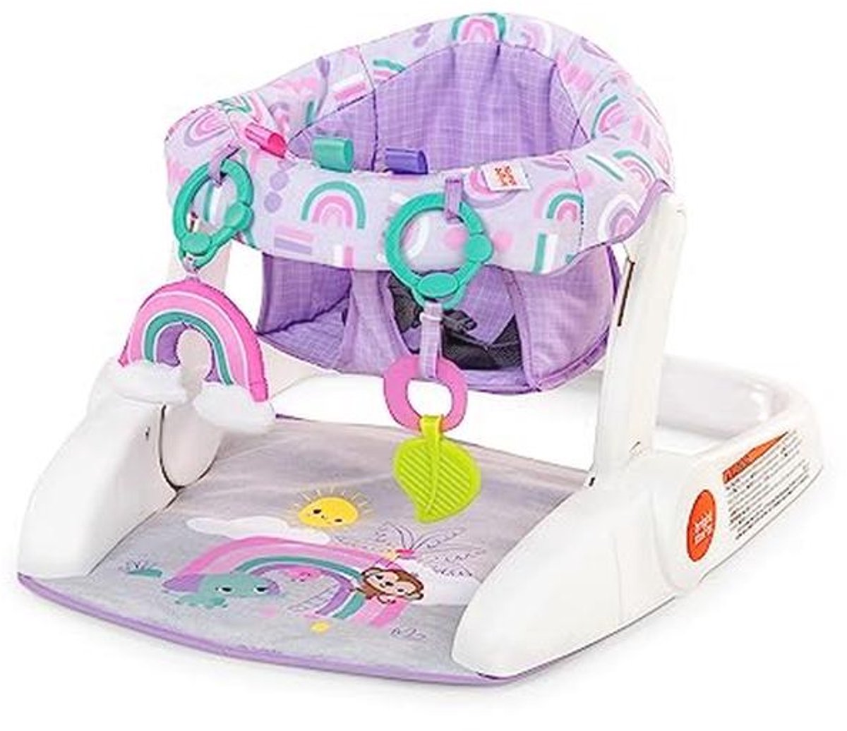 Bright Starts Unisex Baby Leather Chair with 2 Positions with Toys, 4-12 Months, Purple Paradise
