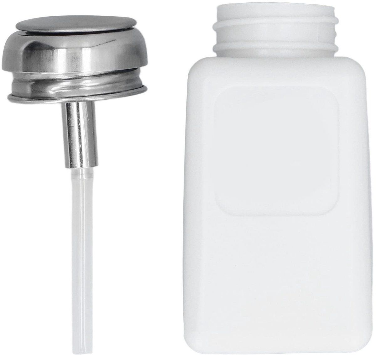 200ML Oplosmiddeldispenser Druktype ESD-veilige alcoholwaterfles Antistatische vierkante fles met bodem deksel Anti-splash Statisch dissipatief blauw Wit