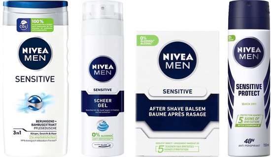 NIVEA Men - SET - Sensitive 4 Delig - Voordeelverpakking